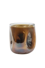 TEALIGHT AMBER GLASS    - CANDLE HOLDERS, CANDLES